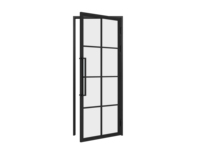 Porte d'entrée double en fer forgé français, étanche, avec moustiquaire en fibre de verre, finition noire, ouverture coulissante à pousser et tirer