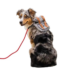 Pet <b>Backpack</b> For Dogs 7 Inch Vintage Style Self Portable Gray Blue Monochrome All Seasons - Product Image 5
