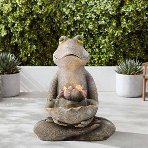 <span class=keywords><strong>Fuente</strong></span> de cascada con forma de <span class=keywords><strong>rana</strong></span> personalizada decorativa para exteriores de jardín de fabricante con luces Led - Product Image 5