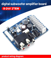 TPA3110 dijital Subwoofer amplifikatör kurulu 8-24V 2*15W brezilyalı amplifikatör ev amplifikatör ses sistemi için