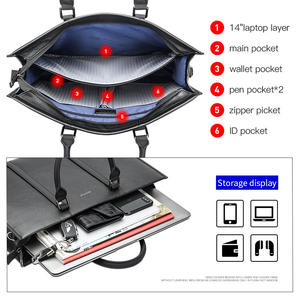 ボパイメンズビジネスカスタム本革ハンドバッグオフィス15.6インチラップトップブリーフケース - Product Image 4