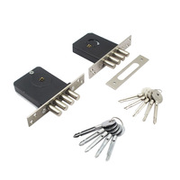 En gros, Ensemble de serrures de porte à cylindre rond à pêne dormant, pour porte en bois, avec corps de serrure à mortaise, entraxe 40mm et 5 clés