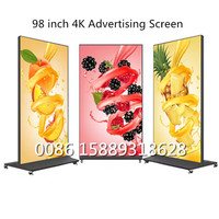 Pantalla completa de 75, 86 y 98 pulgadas, 4K, todo en uno, sistema táctil de Windows, tótem de quiosco, pantalla publicitaria, señalización y visualización digital de vídeo