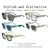 Lunettes de soleil haut de gamme en or pur, protection UV400, monture carrée tendance en acétate, best-seller 2026, fabricant OEM