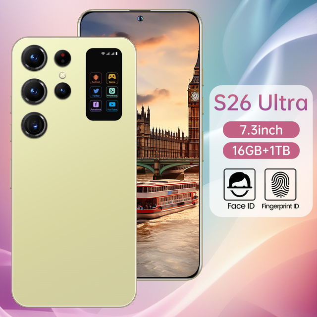 Hot Sale Product S26 Ultra Deca Core Processor 1TB Storage 16GB RAM 7.3-inch Dual SIM Card 5G Smart Mobile Phone