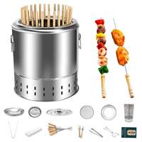 Foyer à bois portable en acier inoxydable avec grill de barbecue détachable avec logo personnalisé pour une utilisation intérieure/extérieure
