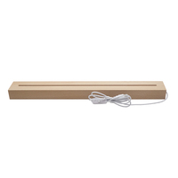 Base de lampe LED en bois de 500 mm en gros, base de veilleuse USB, support lumineux en acrylique, base de lampe LED en bois pour acrylique