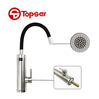 Robinet de salle de bain numérique thermostatique électrique moderne à poignée unique en céramique et acier inoxydable nickel brossé pour hôtel