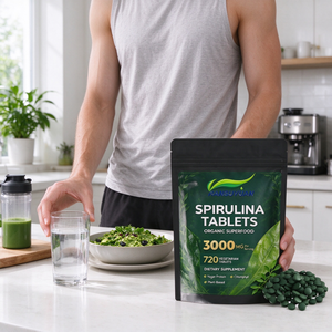 Comprimés de spiruline biologique riches en fibres alimentaires et en protéines végétales, riches en vitamines, pour un soutien nutritionnel quotidien - Product Image 4