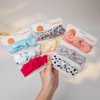 Enfants Europe Et Unis 5 Pcs/Set Lapin Noeud Combinaison Haute Stretch Imprimé Bandeaux Bébé Accessoires En Gros