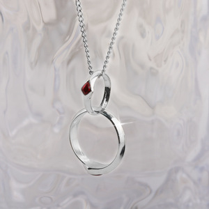 Collana e Portachiavi Vintage a Cuore Concentrico per Coppie, in Lega di Zinco Placcata Argento, con Ciondolo a Catena, Accessorio per Giochi Esports Cosplay - Product Image 6
