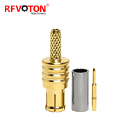 Connecteur RF MCX mâle droit à sertir plaqué or, testé 48H au spray salin, pour module sans fil, antenne, câble RG316 LMR100