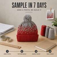 Bonnet en tricot jacquard personnalisé Highfly avec pompon, doublure polaire, style Fair Isle, pour voyage et hiver, OEM ODM, vente en gros, marque privée