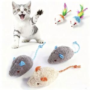 Fast Delivery Interactive Cat <b>Mice</b> Toys - Plush Catnip <b>Mouse</b> Shaped Biting Toys for Indoor Cats Custom Packaging - Product Image 1