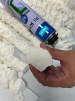 Adhésif polyuréthane liquide monocomposant blanc écologique Baolijia pour la construction industrielle, mousse pulvérisée à faible expansion