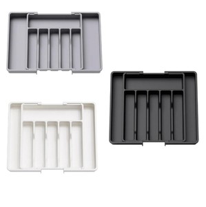 Hot Selling Expandable Utensil Tray for Kitchen Adjustable <b>Plastic</b> Storage for Spoons Forks Knives - Product Image 2