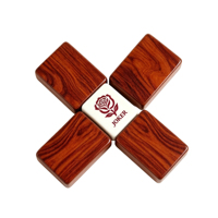 Ensemble de Mahjong en Bois Gravé de Luxe, 160 Pièces, Tuiles de Mahjong Américaines Standard, Table de Jeu en Acrylique Durable, Cadeau