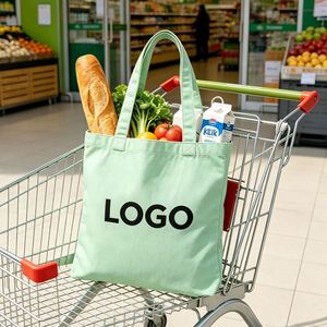 Eco Friendly Thick <b>Canvas</b> Tote <b>Bag</b> Custom Logo Printed <b>Large</b> Capacity Reusable Grocery Shopping <b>Bag</b> for Supermarket Market - Product Image 2