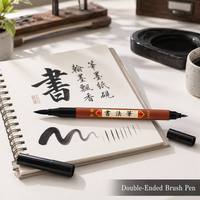 Ensemble de stylos de calligraphie professionnels double face écologiques personnalisés OEM SB69, encre à base d'eau, pointes élastiques noires pour