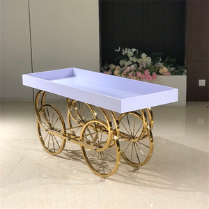 Wedding Decoration Stainless Steel Festival <b>Candy</b> <b>Cart</b> with Wheels for Wedding Party - Product Image 6
