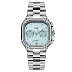 Nouvelle montre pour femme, design carré à cinq aiguilles, compacte et élégante, avec bracelet en acier et affichage de la date - Product Image 5