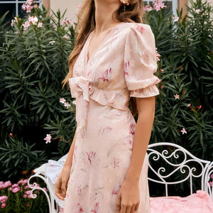 Vestido Elegante con Estampado Digital Midi Personalizado para Mujer, Vestido de Verano Informal Tejido con Estampado Floral, Sin Mangas, Cuello Cuadrado, Línea A, para Chicas - Product Image 5