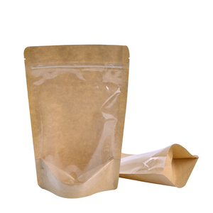 Food Candy <b>Pouch</b> Stand up Ziplock Pound Mylar Bag <b>Zip</b> Lock <b>Pouch</b> Packaging Brown Paper Kraft Bag with Clear Window - Product Image 6