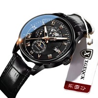 Montre de Luxe Tendance à Quartz, Logo Personnalisé, Lumineuse, Étanche, Montres de Sport pour Hommes