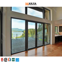 WANJIA Porte intelligente battante en aluminium personnalisée Porte à battant en aluminium à double vitrage et isolation thermique pour maison