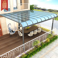 Auvent de pluie et de soleil extérieur pour maison, gazebo, feuilles de polycarbonate, auvent en aluminium, couverture d'auvent