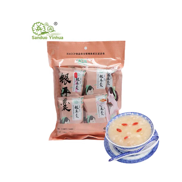 16g * 10 fast food colazione zuppa di tremella liofilizzata all'ingrosso cibo sano miglior materiale