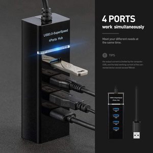 Adaptateur de câble haute vitesse super rapide à 4 ports, hub USB 3.0 pour <span class=keywords><strong>PS4</strong></span> <span class=keywords><strong>Slim</strong></span>/Pro, ordinateur portable, PC, plastique - Product Image 3