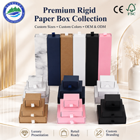 Boîte d'emballage tiroir pour bijoux, avec logo imprimé, pour colliers, boîte personnalisée de luxe en papier pour bagues, boîte cadeau en carton pour bijoux