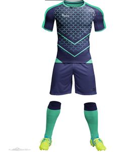 ชุดเสื้อฟุตบอลระบายอากาศ แห้งเร็ว พิมพ์ลายสโมสร กางเกงขาสั้น ชุดฟุตบอลแบบกำหนดเอง รุ่นนักเตะ สำหรับฤดูใบไม้ผลิ/ฤดูใบไม้ร่วง - Product Image 1