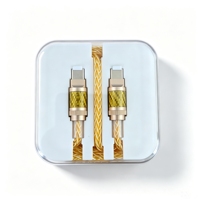 Kabel Data Pengisian Cepat 100W 5A Tipe C ke Tipe C 5 Inti Berlapis Perak Anyaman Paduan Seng Serat Karbon untuk Kamera SSD Monitor