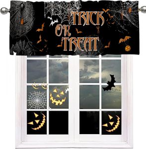 Cortinas Decorativas para Ventana de Cocina con Diseño de Gato Negro, Luna Llena y Calabaza de Halloween, Personalizables - Product Image 4