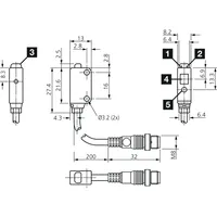 LT21K300P3-K-T4 - capteur photoélectrique à suppression d'arrière-plan, capteur rétroréfléchissant diffus