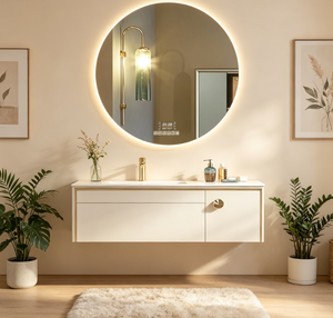 Round LED Bathroom <b>Mirror</b> Backlit Wall Hanging <b>Vanity</b> <b>Mirror</b> Illuminated Cosmetic <b>Mirror</b> Modern Interior <b>Lighting</b> - Product Image 4