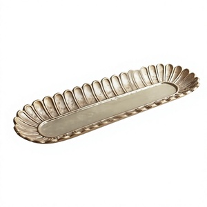 Amson Brass Handmade India Best Quality Metal Serving <b>Tray</b> <b>Table</b> Decor Snacks Bar Hotels Best Look - Product Image 1