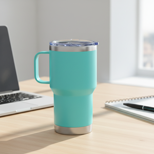 Insulated 20oz Stainless Steel Travel Mug with Lid Handle Double Wall Vacuum Coffee <b>Cup</b> Custom Logo <b>Reusable</b> for Home Office Use - Product Image 6