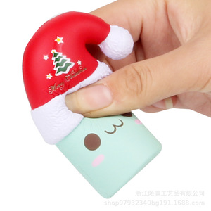 Cute Christmas Hat Cylinder <b>Squishy</b> Toy Soft Plastic Promotional Gift - Product Image 5