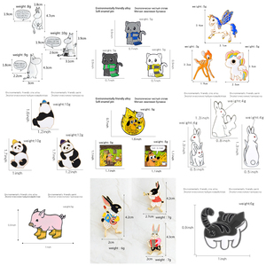 Rinhoo Tier Set Pins Einhorn Nilpferd Schwein Panda Katze Hund Kaninchen Broschen Abzeichen Spaß Freunde Geschenke Pins für Rucksäcke - Product Image 3