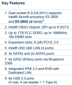 มาเธอร์บอร์ดเซิร์ฟเวอร์ E-ATX MBD-X9DRD-7LN4F พร้อม C602J LGA-2011คู่ (ซ็อกเก็ต R)Intel DDR3รองรับการจัดส่งที่รวดเร็วราคาดีใหม่ F - Product Image 2