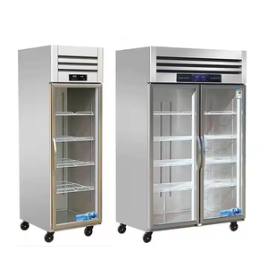 Congélateur vertical à double porte vitrée OEM, grande capacité, pour hôtels, avec fonction de dégivrage automatique, vitrine verticale - Product Image 3