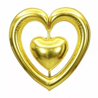 Ballon en forme de cœur surdimensionné 70*75cm, ballon en aluminium en forme de cœur pour la décoration de fête de la Saint-Valentin