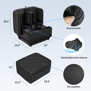 Masseur de pieds et mollets 2-en-1 Shiatsu à compression d'air, chaleur et vibrations pour la relaxation à domicile – Machine de <span class=keywords><strong>massage</strong></span> personnalisée OEM/ODM pour le marché du bien-être - Product Image 2