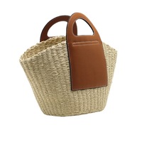 Nouveaux Sacs d'Été pour Femme Fait Main, Grand Sac de Plage en Paille Tressée, Cabas Fourre-Tout