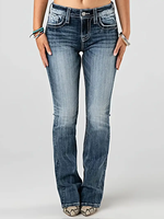 Jeans vintage pour femmes Denim Factory, jeans skinny brodés, services de personnalisation de la fabrication