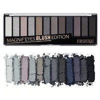 Palette de fards à paupières mats longue tenue 12 couleurs nude carrées, palette de fards à paupières scintillants, vente en gros sous marque privée