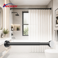 Tringle à rideau ARODDY brevetée, 25 mm, à tension interne, 0,7-1,2 m, sans perçage, en acier au carbone à paroi épaisse, pour salle de bain et douche
